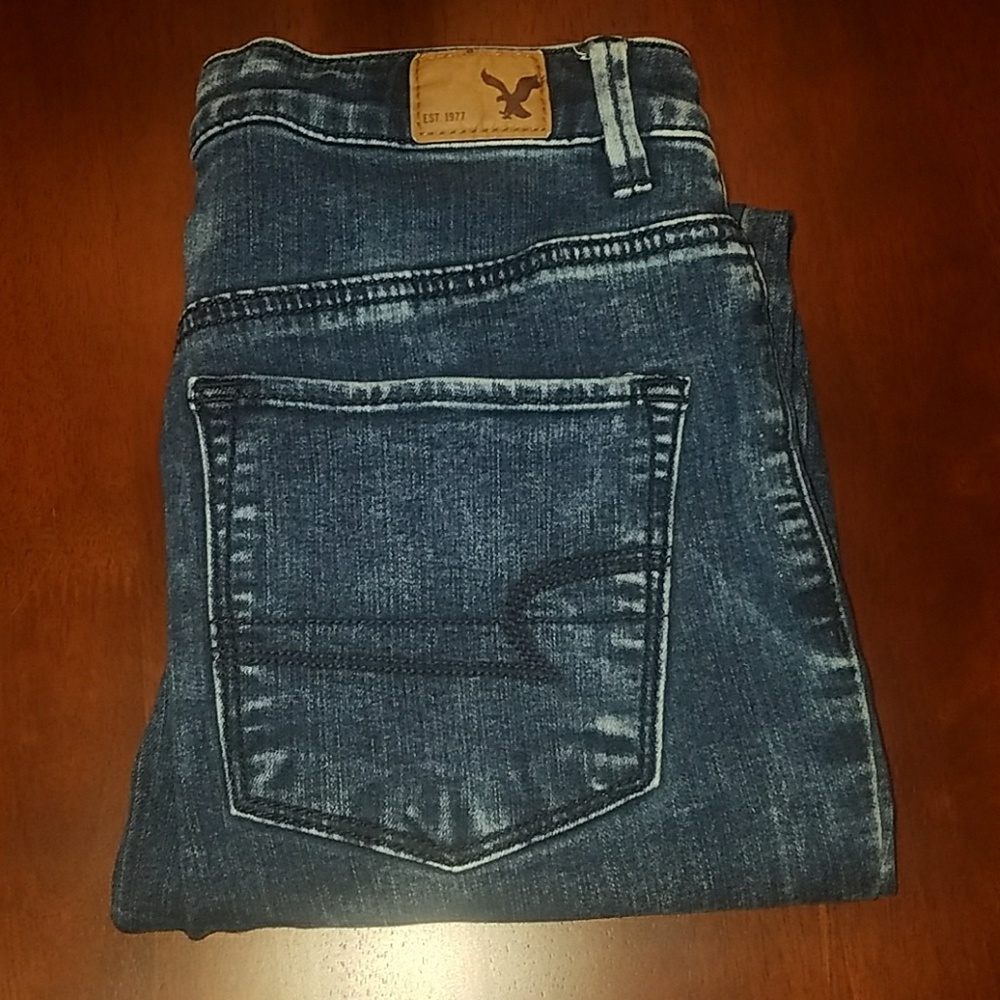 Acid wash super high rise American Eagle jeans